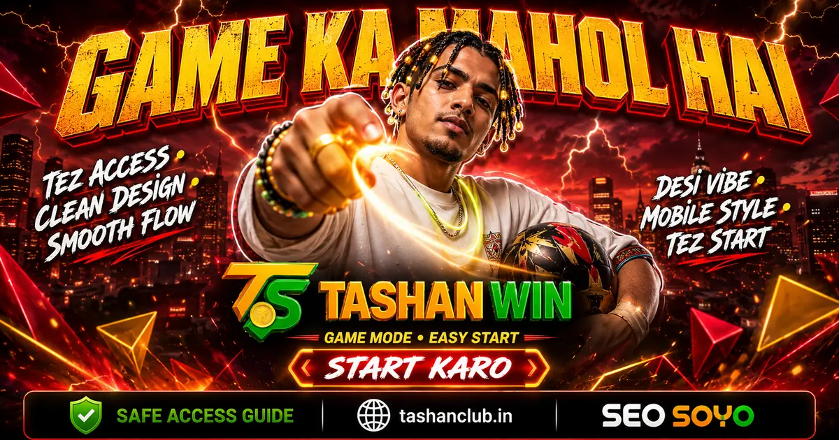 Tashan Win Android app download banner with neon action art